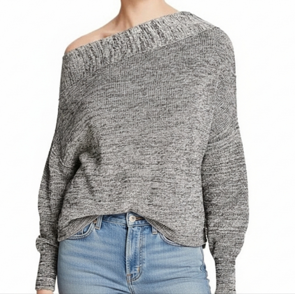 FREE PEOPLE Alana Slouchy Off The Shoulder Knit Pullover